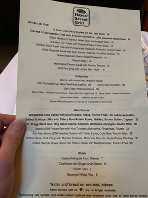 Menu photo 8 Hayes Street Grill San Francisco, CA