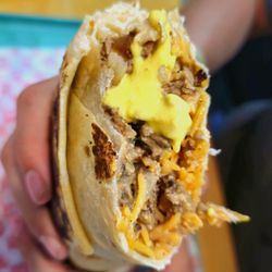 Papis Tacos and More - Inside of monster burrito