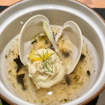 n/naka - Mushimono - Ika + Clam Shinjo, Satoimo, Fennel, Nori + Yuzu Dashi - Japanese Near Me - Los Angeles, California n/naka - Mushimono - Ika + Clam Shinjo, Satoimo, Fennel, Nori + Yuzu Dashi - Japanese Near Me - Los Angeles, California