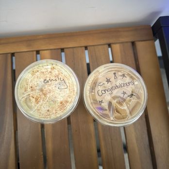 Academic Coffee - banana matcha (left), vanilla latte (right) - Coffee & Tea Near Me - Santa Clara, California Academic Coffee - banana matcha (left), vanilla latte (right) - Coffee & Tea Near Me - Santa Clara, California