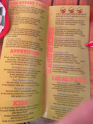 Menu photo 2 Side Street Pub Charlotte Amalie, VI