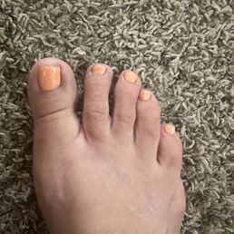 This was their #2 pedicure. She did one clear, 2 color and then 2 clear! This was their #2 pedicure. She did one clear, 2 color and then 2 clear!