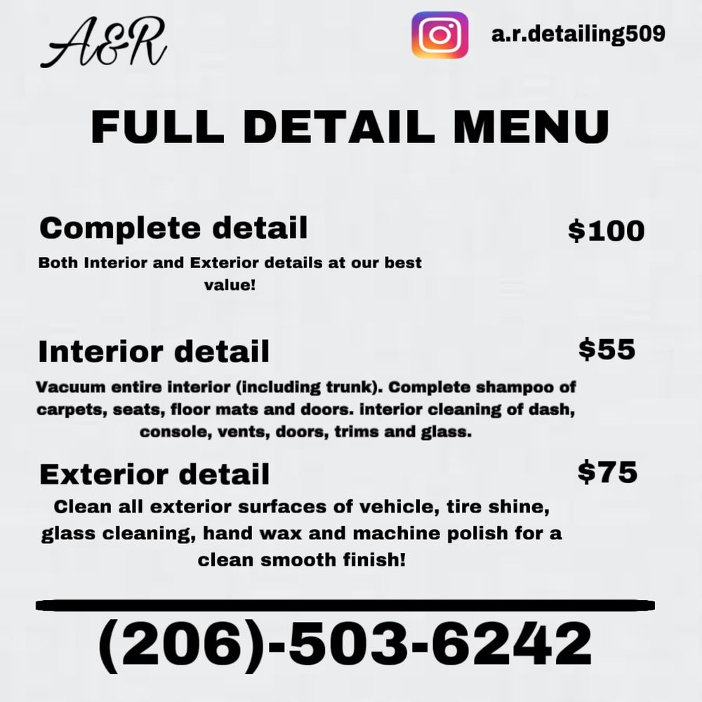 A&R DETAILING Updated March 2024 Request a Quote Richland