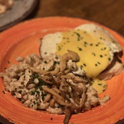 The Bamboo Club - Eggs Benedict with spam and macaroni salad