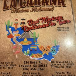 La Cabana Mexican Restaurant - Menu