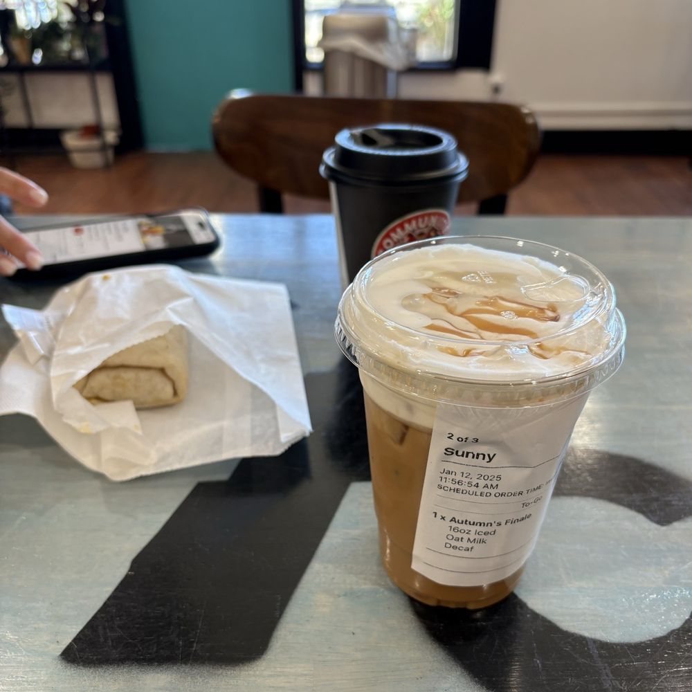 Communitea Coffee - Green chile egg and cheese burrito. Lattes. - Coffee & Tea Near Me - Brea, California