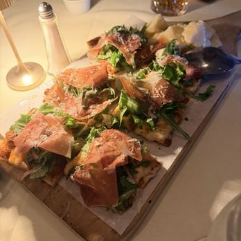 Lu Nello - Prosciutto & Arugula Flatbread. Fresh Vitello Alla Parmigiana on the side. - Italian Near Me - Cedar Grove, New Jersey Lu Nello - Prosciutto & Arugula Flatbread. Fresh Vitello Alla Parmigiana on the side. - Italian Near Me - Cedar Grove, New Jersey