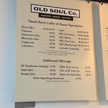 Old Soul - Coffee menu - Coffee & Tea Near Me - Fair Oaks, California Old Soul - Coffee menu - Coffee & Tea Near Me - Fair Oaks, California