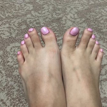 Princess Nails - Pink and glitter gel pedicure - Nail Salons Near Me - Colma, California Princess Nails - Pink and glitter gel pedicure - Nail Salons Near Me - Colma, California