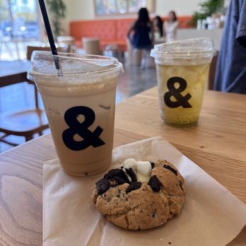 Coffee & - Brown Sugar Shaken Iced Latte Green Grape Sparkling Ade Marshmallow Oreo Cookie - Coffee & Tea Near Me - Cypress, California Coffee & - Brown Sugar Shaken Iced Latte Green Grape Sparkling Ade Marshmallow Oreo Cookie - Coffee & Tea Near Me - Cypress, California