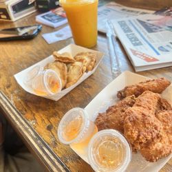 Pho & Rice - Crab Rangoon and fried chicken