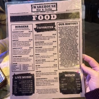 The Warehouse Bar & Grille - Food menu - American Near Me - Savannah, Georgia The Warehouse Bar & Grille - Food menu - American Near Me - Savannah, Georgia