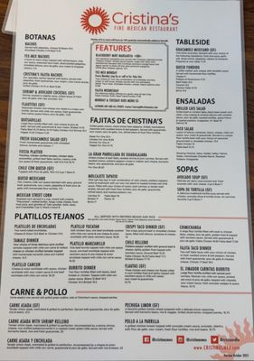 Menu photo 3 Cristina’s Fine Mexican Restaurant Keller, TX Menu photo 3 Cristina’s Fine Mexican Restaurant Keller, TX
