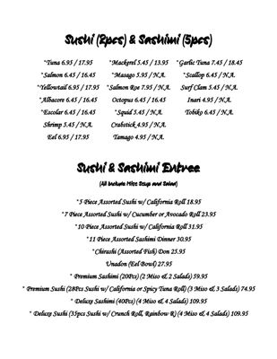 Menu photo 2 Suehiro Japanese Restaurant Pueblo, CO Menu photo 2 Suehiro Japanese Restaurant Pueblo, CO