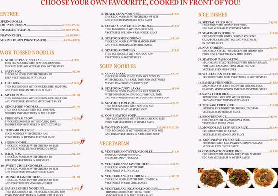 Menu photo 1 Noodle Place Albury, NSW