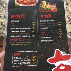 Tacos Don Cuco - Menu front