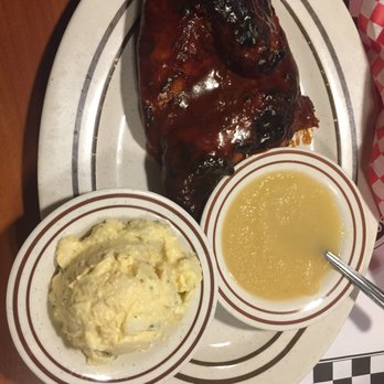 Fat Buddies Ribs & Bbq - BBQ chicken with Cole Slaw & Apple sauce. Good not great. - Barbeque Near Me - Franklin, North Carolina
