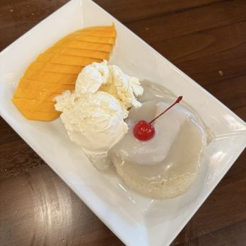 Sunny Thai Mansfield - Sticky rice and mango with coconut ice cream! - Thai Near Me - Mansfield, Texas Sunny Thai Mansfield - Sticky rice and mango with coconut ice cream! - Thai Near Me - Mansfield, Texas