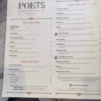 Poets Modern Cocktails and Eats - Breakfast menu - New American Near Me - Baltimore, Maryland Poets Modern Cocktails and Eats - Breakfast menu - New American Near Me - Baltimore, Maryland