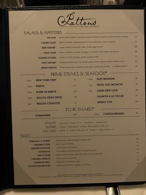 Menu photo 6 Patton's Steakhouse Houston, TX