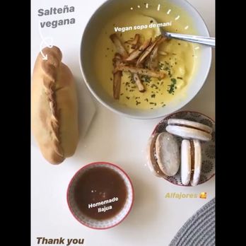 Saya Salteña - Vegan salteña, vegan sopa de mani (I added little french fries), and alfajores! - Latin American Near Me - Washington, DC, District of Columbia