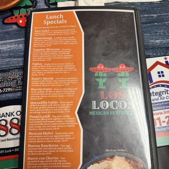 Los Locos Mexican Restaurant - Lunch Specials. - Mexican Near Me - Marshall, Arkansas