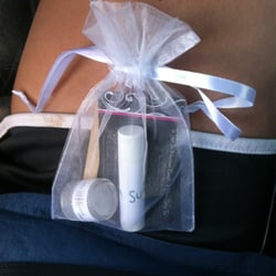 Sunboat Tan - Little pouch filled with hand scrub and Chapstick. Along with tips and when to shower