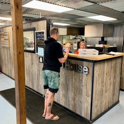 Johnston's Lakehouse Pizza - Pickup counter. Cash or credit accepted($1 card fee). #UpCloseSavor
