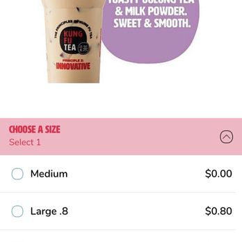Kung Fu Tea - My OOLONG MILK TEA has too much milk in it and has no taste of the oolong tea.. very disappointed... - Coffee & Tea Near Me - Overland Park, Kansas Kung Fu Tea - My OOLONG MILK TEA has too much milk in it and has no taste of the oolong tea.. very disappointed... - Coffee & Tea Near Me - Overland Park, Kansas