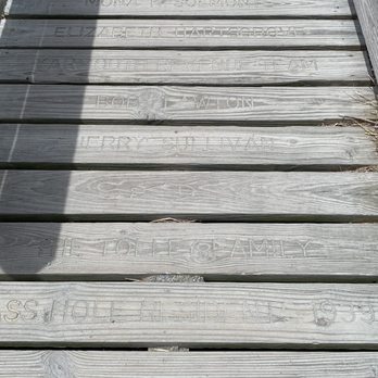 Grays Beach - Boardwalk people's names engraved on boards @ Gray's Beach a Beautiful Small Polar Opposite Beach ( 2 contrasting landscapes in 1 )Cape Cod - Beaches Near Me - Yarmouth, Massachusetts