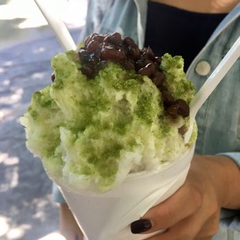 Osaka-Ya - Kintoki with green tea powder, red beans, and condensed milk. - Desserts Near Me - Sacramento, California Osaka-Ya - Kintoki with green tea powder, red beans, and condensed milk. - Desserts Near Me - Sacramento, California