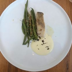 L'Oeuf de Coq - Lieu jaune de ligne, haricots verts et safran
