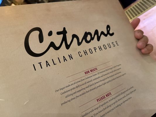 Menu photo 3 Citrone Italian Chophouse Redlands, CA