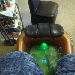 Heavenly Nails & Day Spa - Getting ready for my pedicure!!!