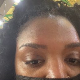 Tech waxed front of eyebrow off.