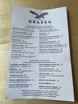 Menu photo 1 Grassa Portland, OR