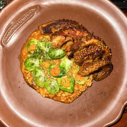 Octopus risotto (main dish, forgot name)