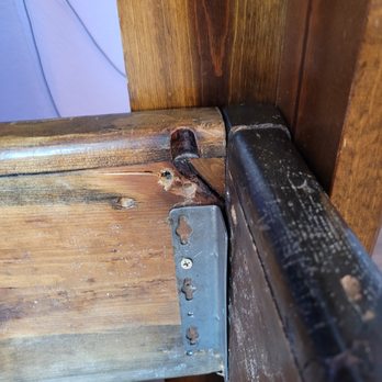 Move With Us - Screw that is stripped and screwed way to deep, causing the wood to crack - Movers Near Me Move With Us - Screw that is stripped and screwed way to deep, causing the wood to crack - Movers Near Me
