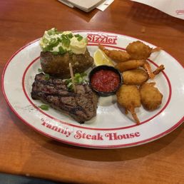 Steak and shrimp plate