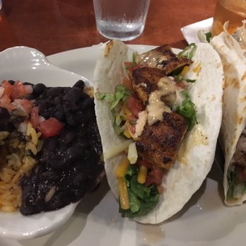 Ballyhoo Grill - Mahi tacos! Sorry dug into the rice and beans before I took the photo - Seafood Near Me - Gainesville, Florida Ballyhoo Grill - Mahi tacos! Sorry dug into the rice and beans before I took the photo - Seafood Near Me - Gainesville, Florida