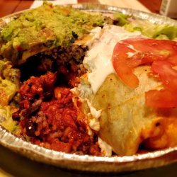Delicia Arellano - Tri color burrito with al pastor y chorizo Ask for the hot sauce, it's so good!