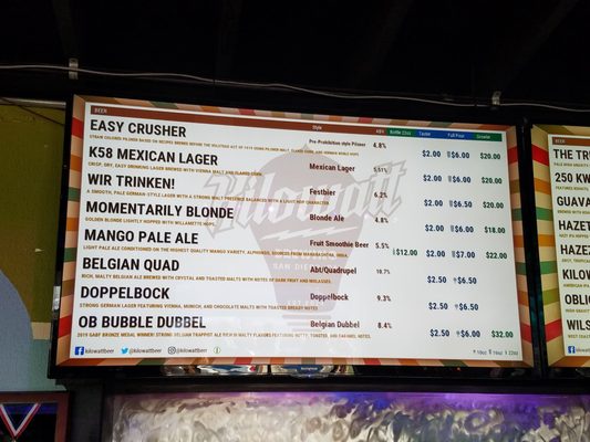Menu photo 4 Kilowatt Brewing San Diego, CA