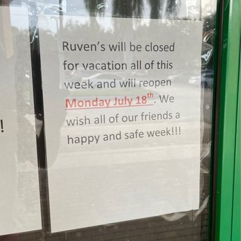 Ruven's - Closed for vacation but website keeps collecting orders! - Delis Near Me - Delray Beach, Florida Ruven's - Closed for vacation but website keeps collecting orders! - Delis Near Me - Delray Beach, Florida