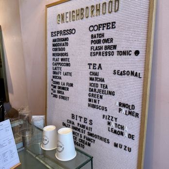 Neighborhood - Menu - Coffee & Tea Near Me - Los Angeles, California