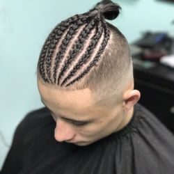 Men's fade with braids