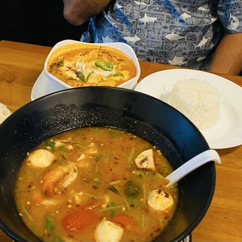 Thai Rice - Chicken Penang curry, and Tam, Yum soup with Noodle - Thai Near Me - Pensacola, Florida Thai Rice - Chicken Penang curry, and Tam, Yum soup with Noodle - Thai Near Me - Pensacola, Florida