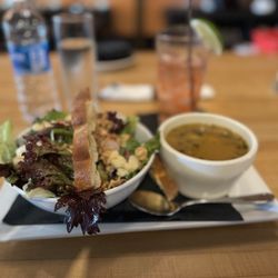 Cafe Hitchcock - Salad and chicken noodle soup