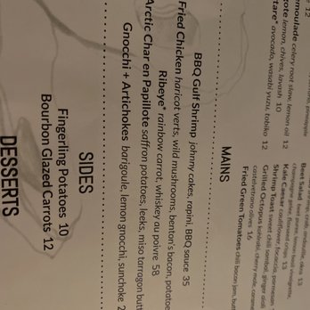 Marsh House - Menu entrees - Southern Near Me - Nashville, Tennessee