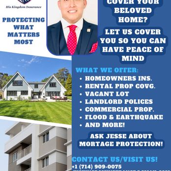 His Kingdom Insurance And Services - Property insurance rates going up? Can't place insurance? Contact us now! - Auto Insurance Near Me - Cypress, California His Kingdom Insurance And Services - Property insurance rates going up? Can't place insurance? Contact us now! - Auto Insurance Near Me - Cypress, California