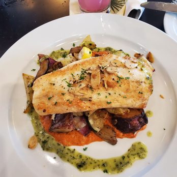 St Augustine Fish Camp - Flounder special with red pepper sauce and root veg - Seafood Near Me - St Augustine, Florida